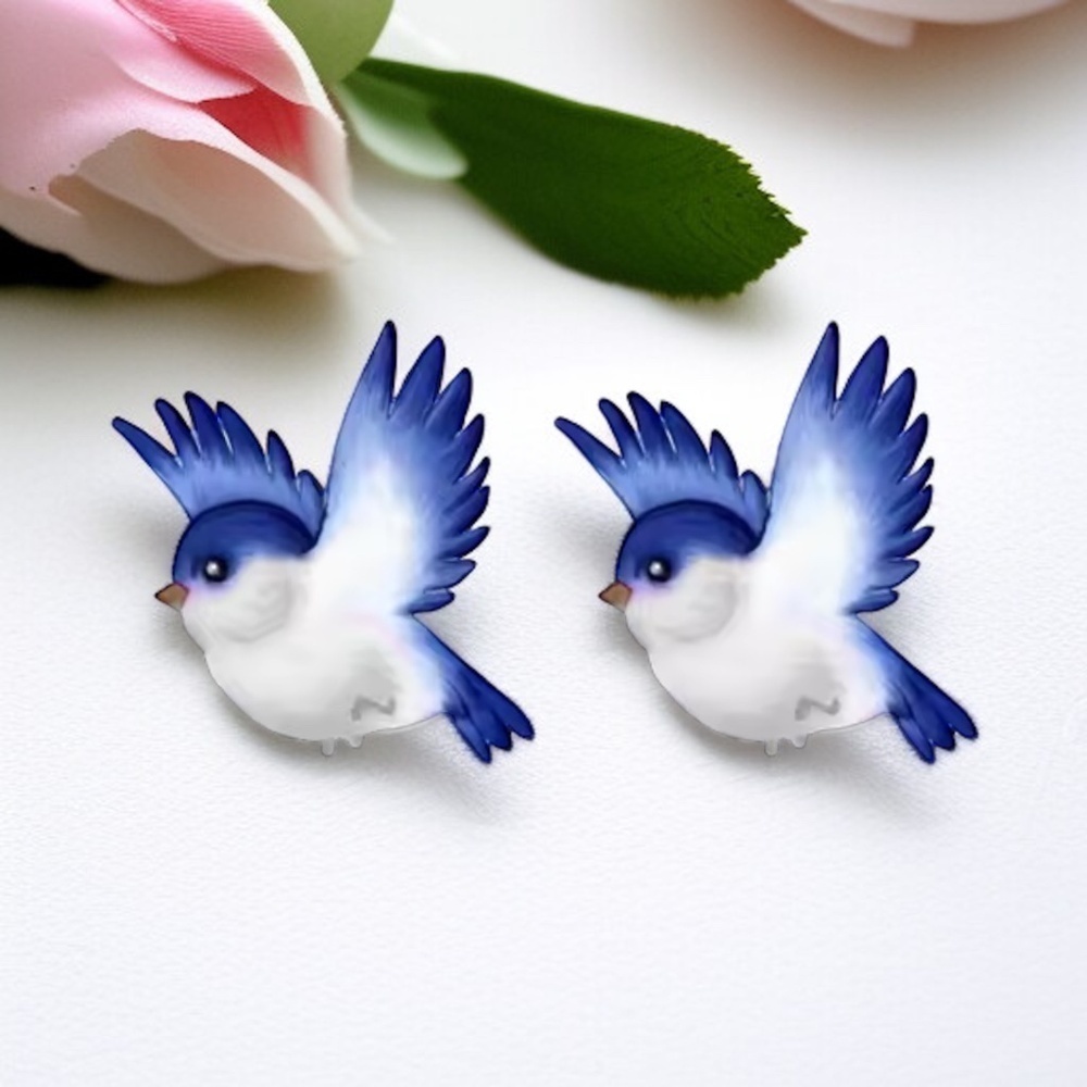 Spruce Up with Bluebird Bliss – Adorable Stud Earrings! NWT Bird Studs